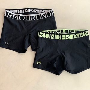 Under armour spandex shorts (2) size M